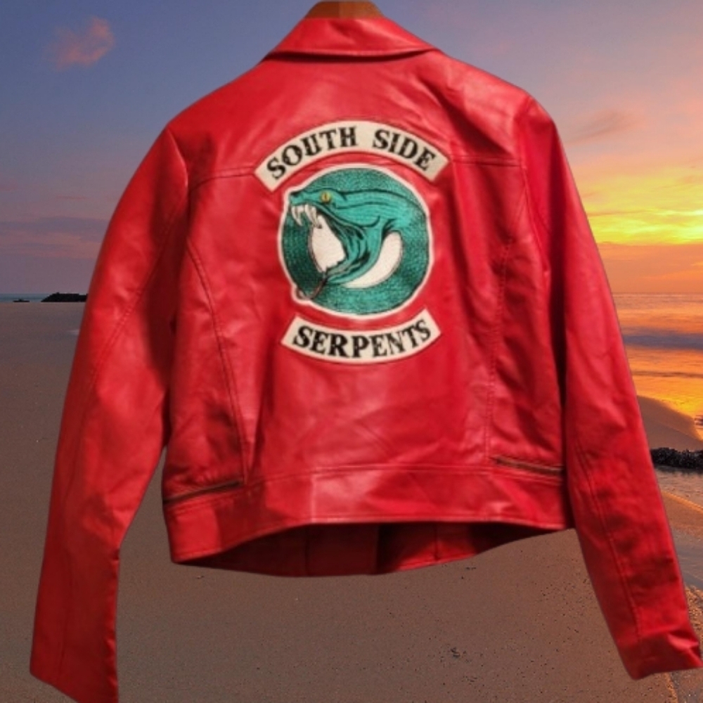 Riverdale Red PU Southside Serpents Club Gang Jacket